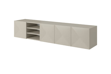 Asha hangend TV-meubel 200 cm - Gegroefde voorkant & softclose | Kleur: Kasjmier | Maat: 200x40x40