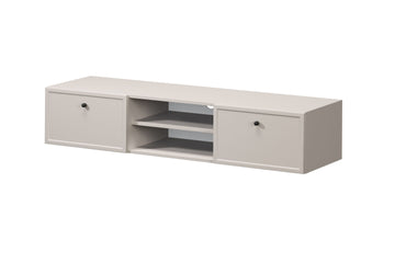 Hangend tv-meubel Lorini 150 cm met lades – Kasjmier & zwart | Kleur: Kasjmier | Maat: 150x30x45 cm