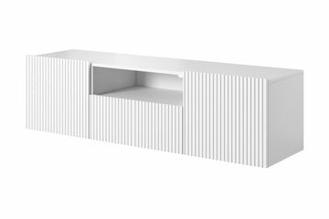Nicole TV-wandkast 150 cm met lade - Modern mat wit | Kleur: Wit Mat | Maat: 150x40x45 cm