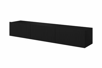 Nicole tv-wandkast 200 cm met lade - modern minimalistisch design | Kleur: Mat zwart