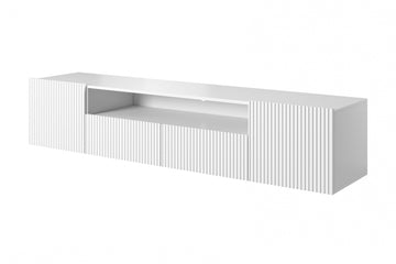 Hangend TV-Meubel Nicole 200 cm met Lades en Uitsparing | Wit/Mat wit