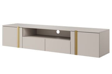 Verica Hangend TV-meubel 200 cm - Kasjmier met Gouden Handgrepen | Kleur: Kasjmier