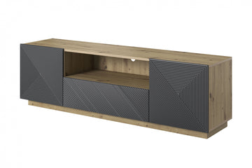 Asha TV-meubel 167 cm met lade - modern, industrieel design | Kleur: Artisanaal/Riviersteenmat