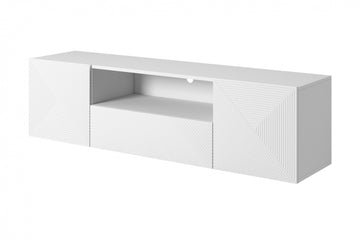 Asha TV-meubel met lade en soft-close - Hangend | Kleur: Mat wit | 167x44x40 cm
