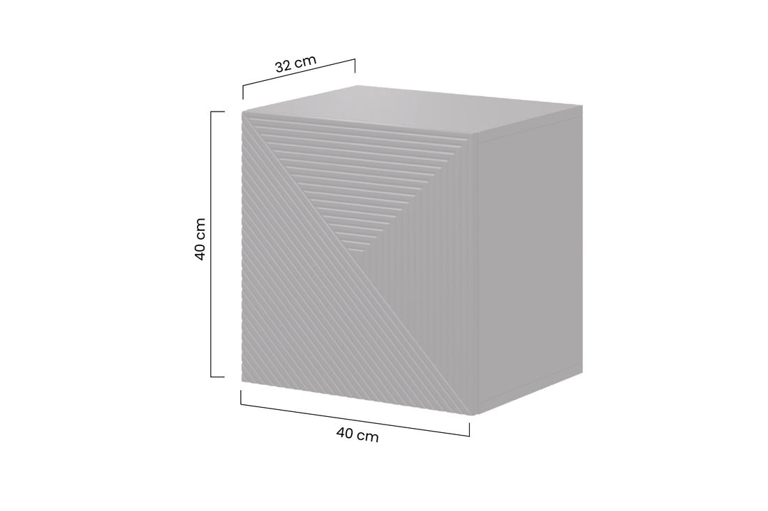 Asha Hangkast met Push-to-Open - Minimalistisch Design | Wit Glans | 40x40x32 cm