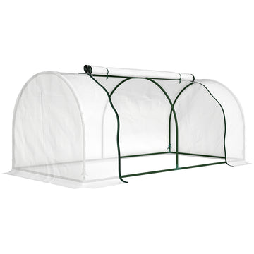 Winterbestendige foliekas met PE-gaasfolie | Kleur: Wit | Afmetingen: 100x200x80 cm