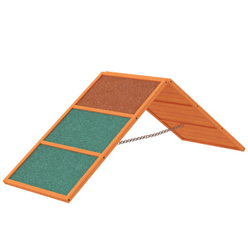 Verstelbare agility-hondenloopplank | Kleur: Oranje-Groen | Afmetingen: 173x59x66 cm