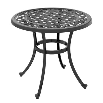 Ronde tuintafel van gietaluminium - Zwart | Kleur: Zwart | Afmetingen: 60x60x53 cm