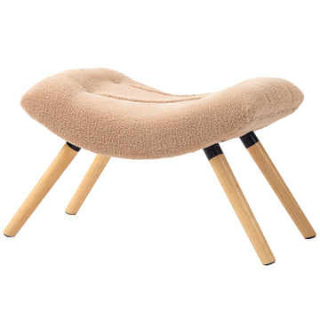 Moderne voetenbank met fleece bekleding | Kleur: Bruin | Afmetingen: 45x67x38 cm