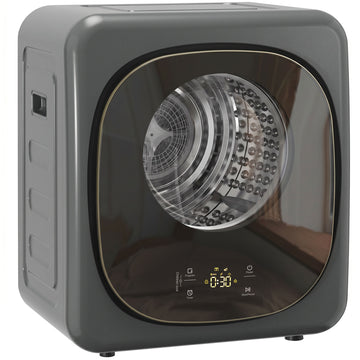 Compacte wasdroger 4 kg met 5 modi en timer | Kleur: Grijs | Afmetingen: 48x43x57 cm