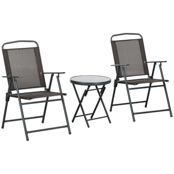 3-delige bistroset - 2 stoelen en tafel | Kleur: Grijs | Afmetingen: 64x53.5x93 cm