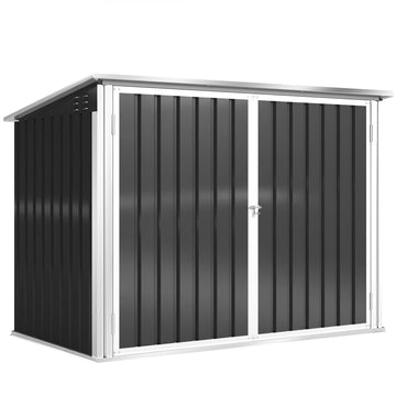 Mülltonnenbox voor 2 afvalcontainers | Kleur: Donkergrijs | Afmetingen: 179,5x108x129,5 cm