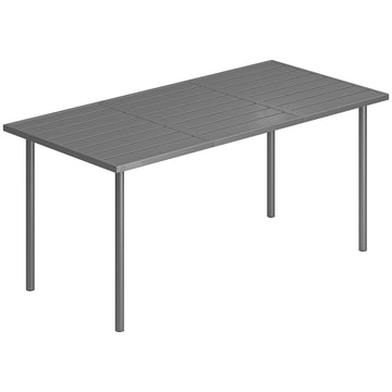 Gartentafel 6 personen met lamellenblad | Kleur: Donkergrijs | Afmetingen: 80x165x74 cm