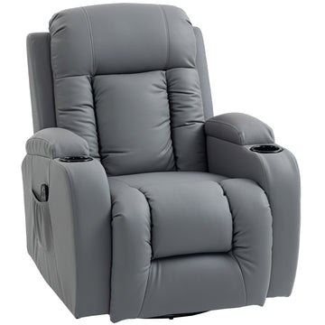 Massagestoel met massage, warmte- en ligfunctie | Kleur: Lichtgrijs | Afmetingen: 82x99x103 cm