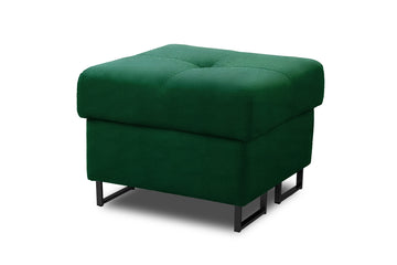 Annabelle Mini gestoffeerde poef met zwarte poten | Kleur: keuze vrij | Maat: 60x45x60 cm