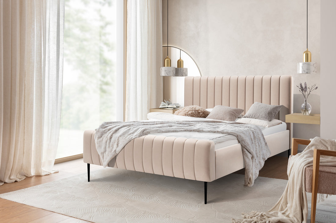 Nicole gestoffeerd bed 120x200 - Modern en comfortabel | Kleur: Vrij te kiezen | Maat: 120x200 cm