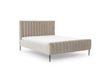 Nicole slaapkamerbed 140x200 cm - Beige fluweel Velluto 2 | Kleur: Beige | Maat: 140x200 cm