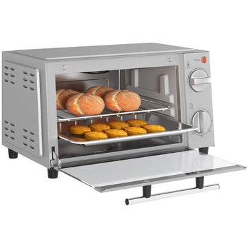 Elektrische mini-oven 9L, instelbare temperatuur | Kleur: Grijs | Afmetingen: 24.6x35x20 cm