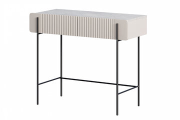 Malmi Kaptafel met 2 lades - Minimalistisch design | Kasjmier | 100x85x42 cm | Zwarte poten