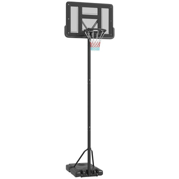 Verstelbare basketbalstandaard voor tuin en zwembad | Kleur: Zwart | Afmetingen: 60x90x15 cm
