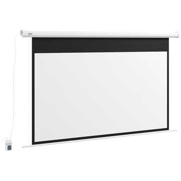 Elektrisch projectiescherm 84 inch - Beamerdoek | Kleur: Wit | Afmetingen: 8x215x140 cm