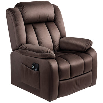 Sta-opstoel met massage en lendenverwarming | Kleur: Bruin | Afmetingen: 88x95x106 cm