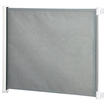 Uittrekbaar veiligheidshek voor baby en huisdier | Kleur: Grijs | Afmetingen: 115x5.5x82.5 cm