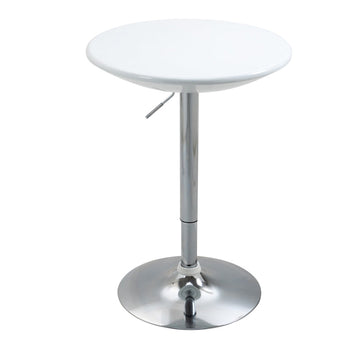 Verstelbare bartafel met draaibaar blad | Kleur: Wit | Afmetingen: 61x61x76-97 cm