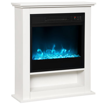 Elektrische haard 1800W met 9 vlamkleuren | Kleur: Wit | Afmetingen: 62,5x20x72,5 cm