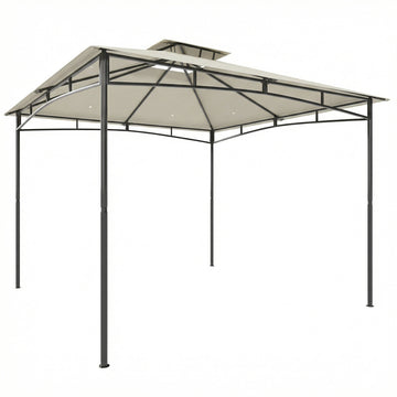 Tuinpaviljoen 3x3 m met dubbeldak | Kleur: Crèmewit | Afmetingen: 300x300x285 cm
