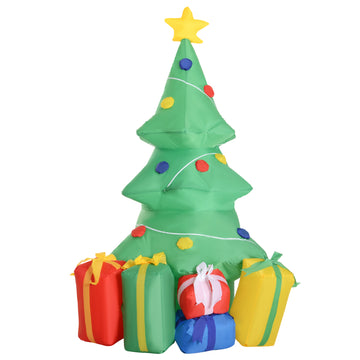 Opblaasbare kerstboom met LED en cadeaus | Kleur: Meerkleurig | Afmetingen: 65x75x150 cm
