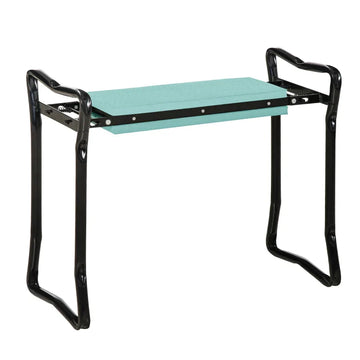 2-in-1 kniebankje voor tuinieren | Kleur: Zwart+Donkergroen | Afmetingen: 28x58x49 cm
