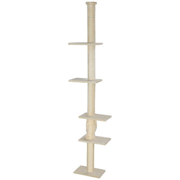 Kattenboom vloer-plafond 225-275 cm | Kleur: Crèmewit | Afmetingen: 26.5x42.5x225-275 cm