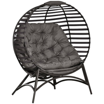 Ovale egg chair - Opvouwbare loungestoel | Kleur: Zandbruin | Afmetingen: 75x118x139 cm
