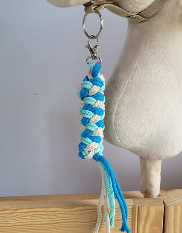 Tuigriem hobbelpaard – handgemaakte leiband – comfortabel en anti-schuur, katoen, mint/turquoise