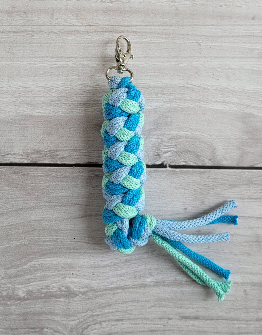 Dubbelt remhästtygel för hobbyhäst – allergivänlig och mjuk bomull, blå/turkos/mint