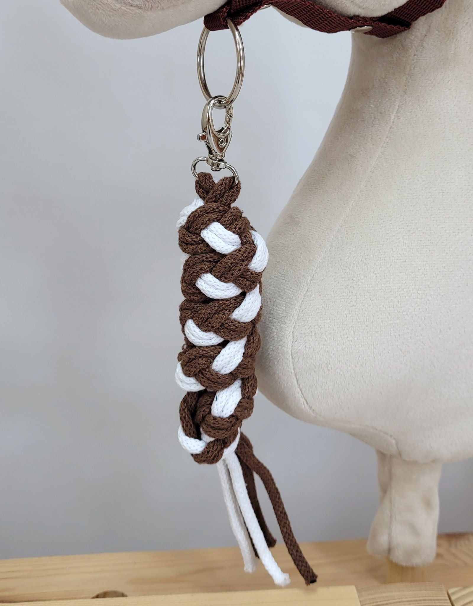 Tuig voor hobby paard - handgemaakt paardenhalster - comfortabel & hypoallergeen, wit-bruin