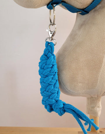 Turquoise touw voor hobby paard - leiband - zacht dubbel gedraaid katoen, comfortabel &