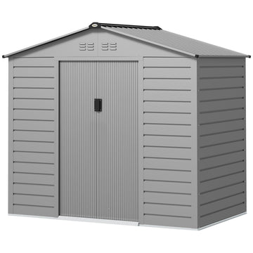 Tuinschuur voor gereedschap | Kleur: Grijs | Afmetingen: 131x213x192 cm