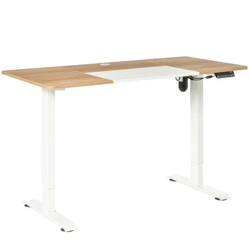 Elektrisch bureau met 4 standen | Kleur: Naturel+Wit | Afmetingen: 140x70x72-116 cm