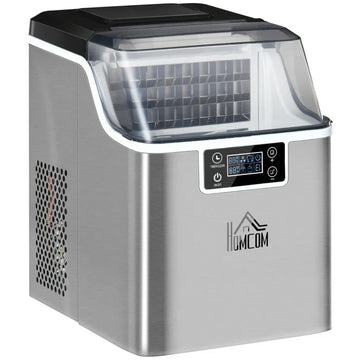 IJsblokjesmachine 20 kg/dag, zelfreinigend | Kleur: Zilver | Afmetingen: 36x25,2x37,1 cm