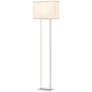 Moderne vloerlamp met linnen kap en dimmer | Kleur: Wit | Afmetingen: 150x45x150 cm