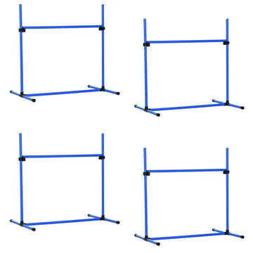 4-delige agility hinderset voor honden | Kleur: Blauw | Afmetingen: 99x65x94 cm