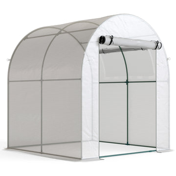 Draagbare kas met stalen frame | Kleur: Wit | Afmetingen: 180x180x200 cm