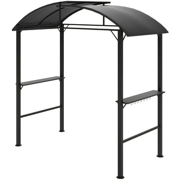 Grillpaviljoen - Barbecuepaviljoen met zijplanken | Kleur: Grijs | Afmetingen: 110x233x235 cm
