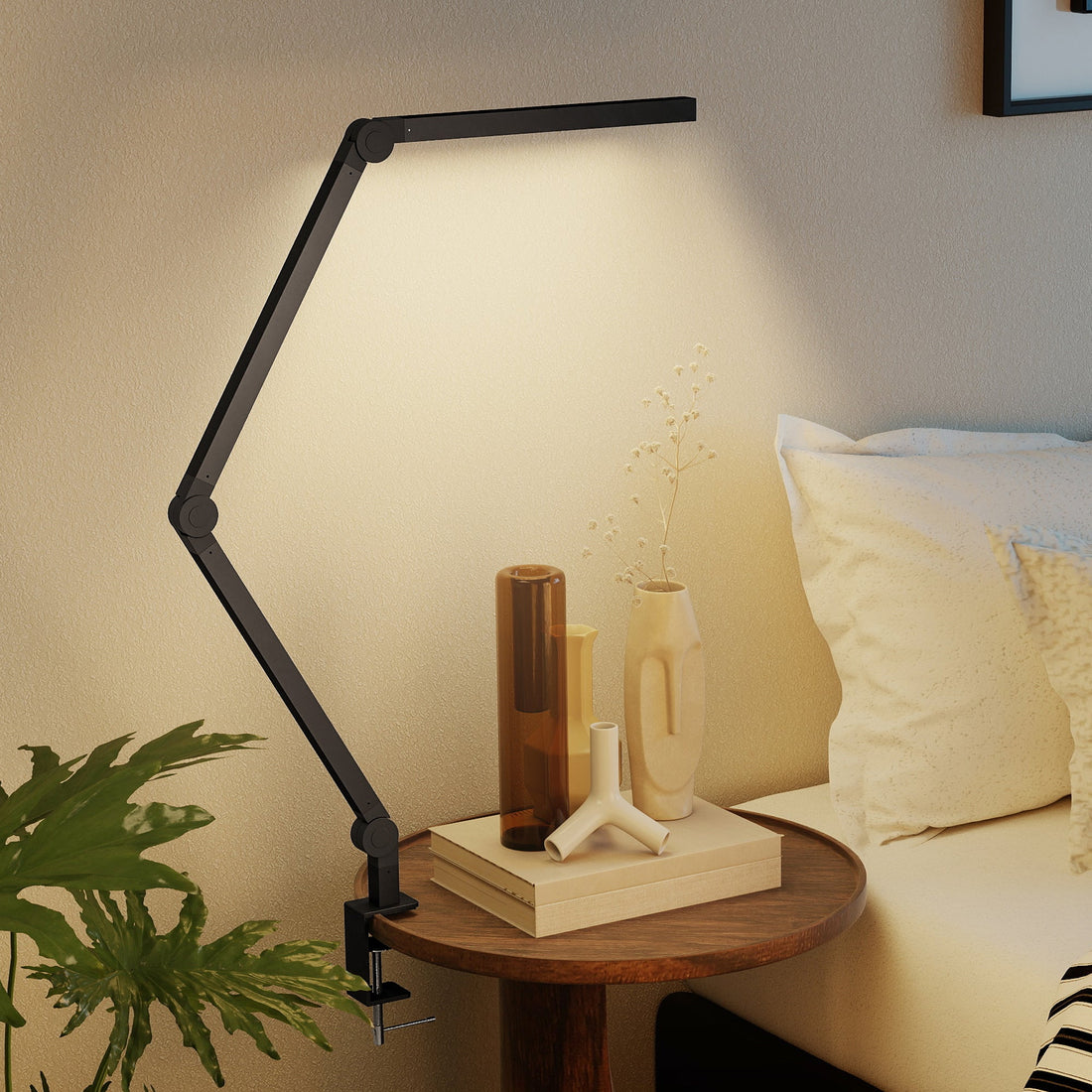 Verstelbare bureaulamp met klem, 96 leds | Kleur: Zwart | Afmetingen: 3.8x121.5x5.5 cm