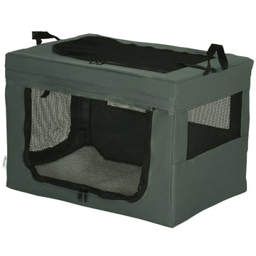 Opvouwbare transportbox voor kleine hond en kat | Kleur: Grijs | Afmetingen: 42x60x42 cm