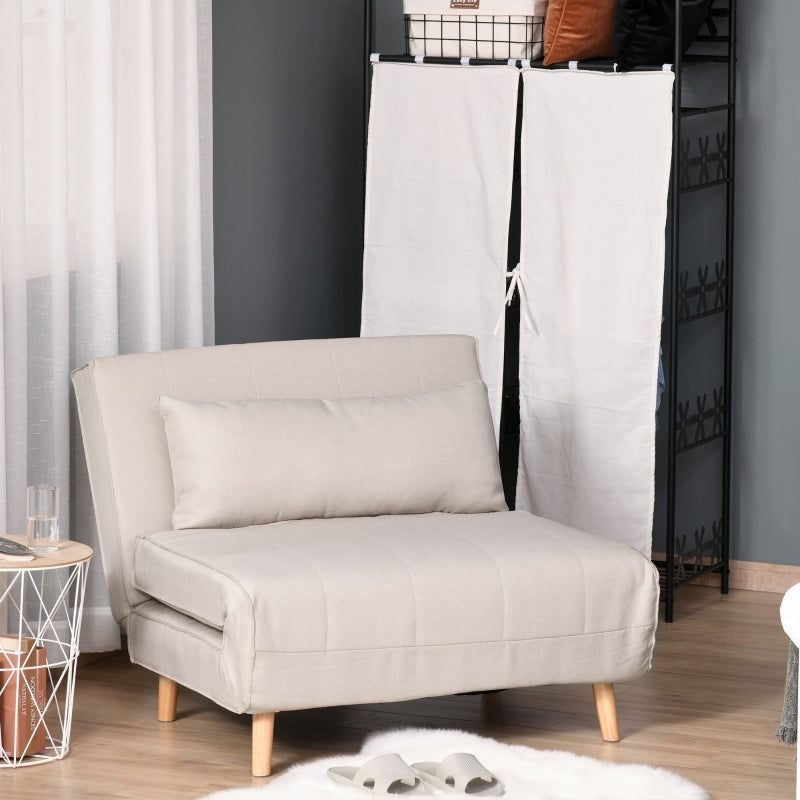 1-persoons slaapbank - Scandinavische sofa | Kleur: Crème wit | Afmetingen: 94x78x80 cm