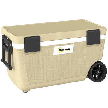 70 L koelbox met wielen, 72 uur koeling | Kleur: Khaki | Afmetingen: 42,2x84x44,3 cm