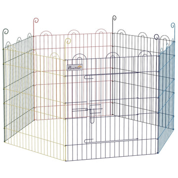 Metalen puppyren voor binnen en buiten | Kleur: Kleurrijk | Afmetingen: 120x120x60 cm